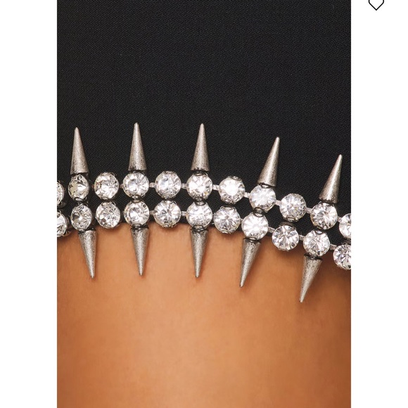 AREA Black Crystal Bow Mini Dress - Picture 7 of 7